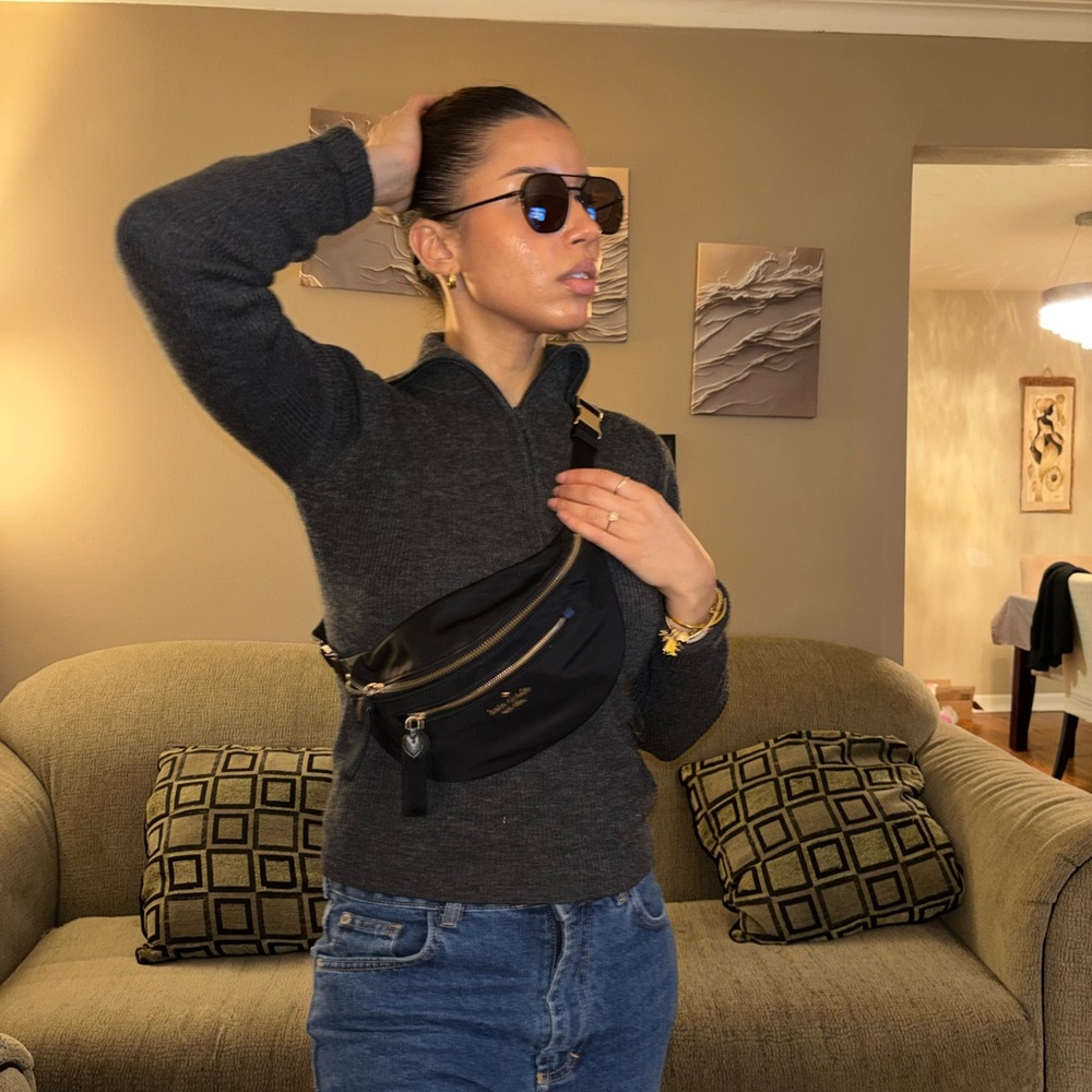 Kate Spade Black Crossbody Bag with Gold Accents